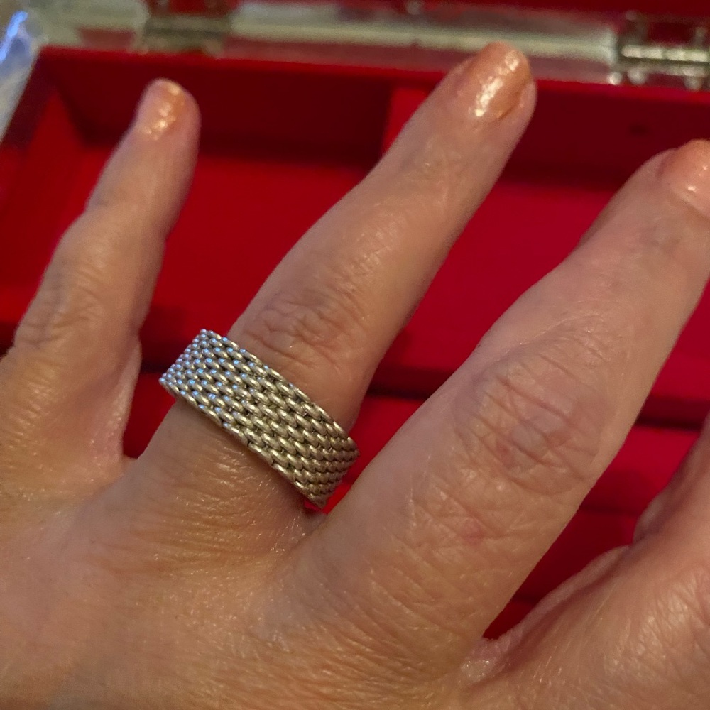 Stylish Silver Mesh Ring